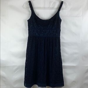 Cynthia Steffe Navy lace and crocheted dress